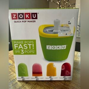 ZOKU Quick 3 Pop Maker Complete Set & Manual- Williams Sonoma - Ice Cream/Yogurt